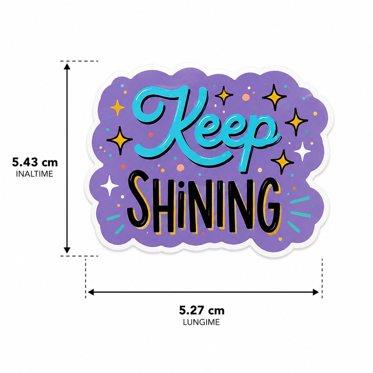 Set 50 Stickere Decorative, , cu Mesaje Motivationale si Citate Inspirationale in Limba Engleza, Impermeabile, Aproximativ 5.27 x 5.43 cm, Multicolor 3