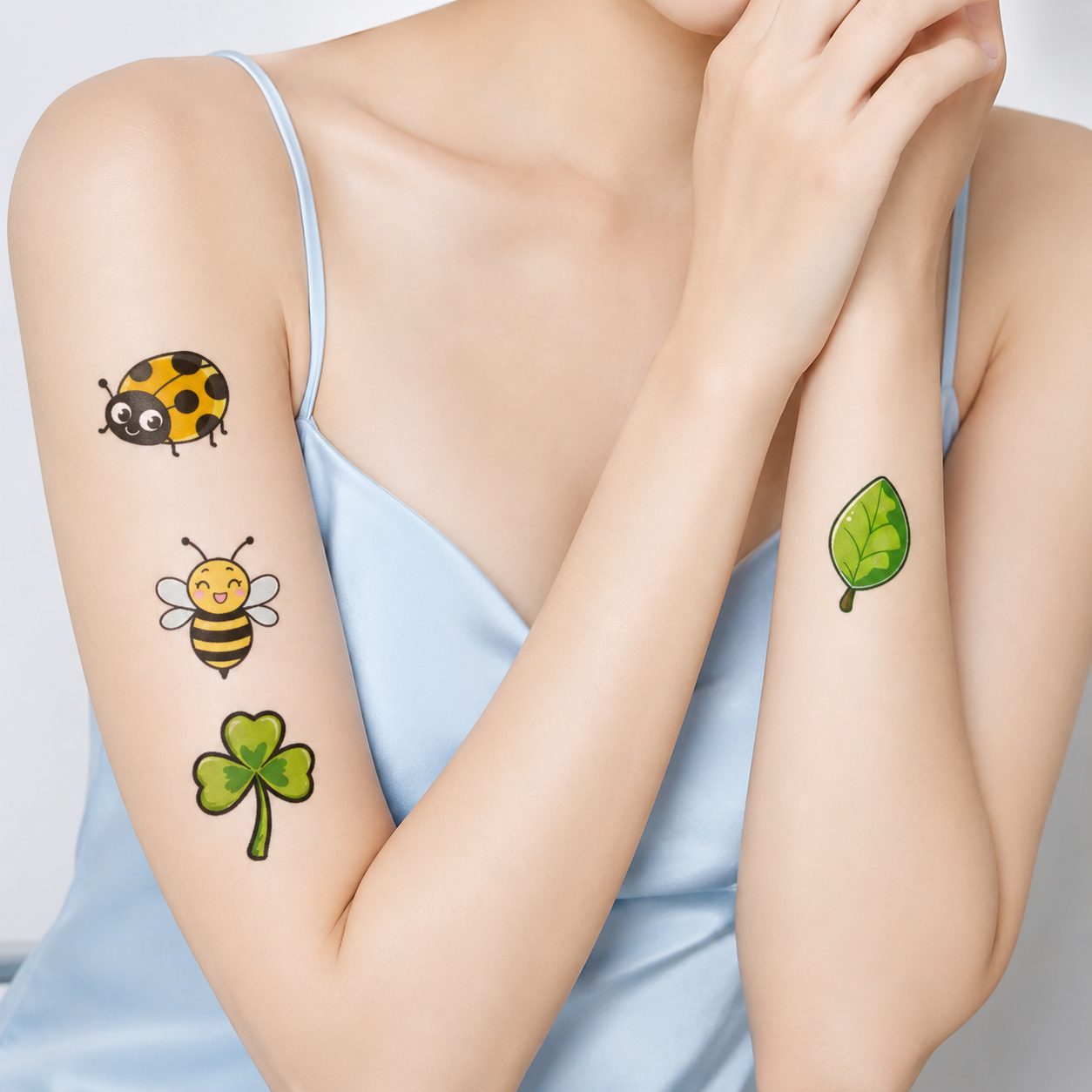 Set Tatuaje Temporare pentru Copii, , Modele Cartoon cu Insecte si Natura, Rezistente la Apa, pentru Petreceri si Activitati Creative, Foaie 12 x 6.8 cm, Multicolor 5