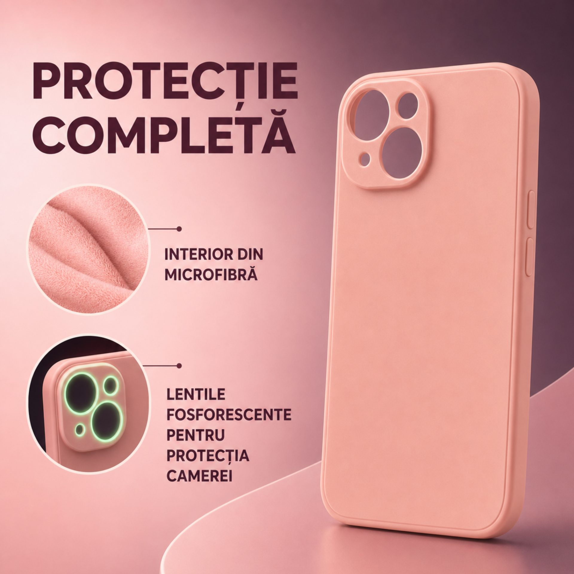 Detalii husă iPhone 15 Flippy silicon lichid