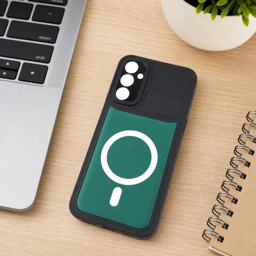 Husa Urban Armor pentru Samsung Galaxy A24 4G, Flippy, Suport Auto Magnetic, Protectie Antisoc, Verde Inchis
