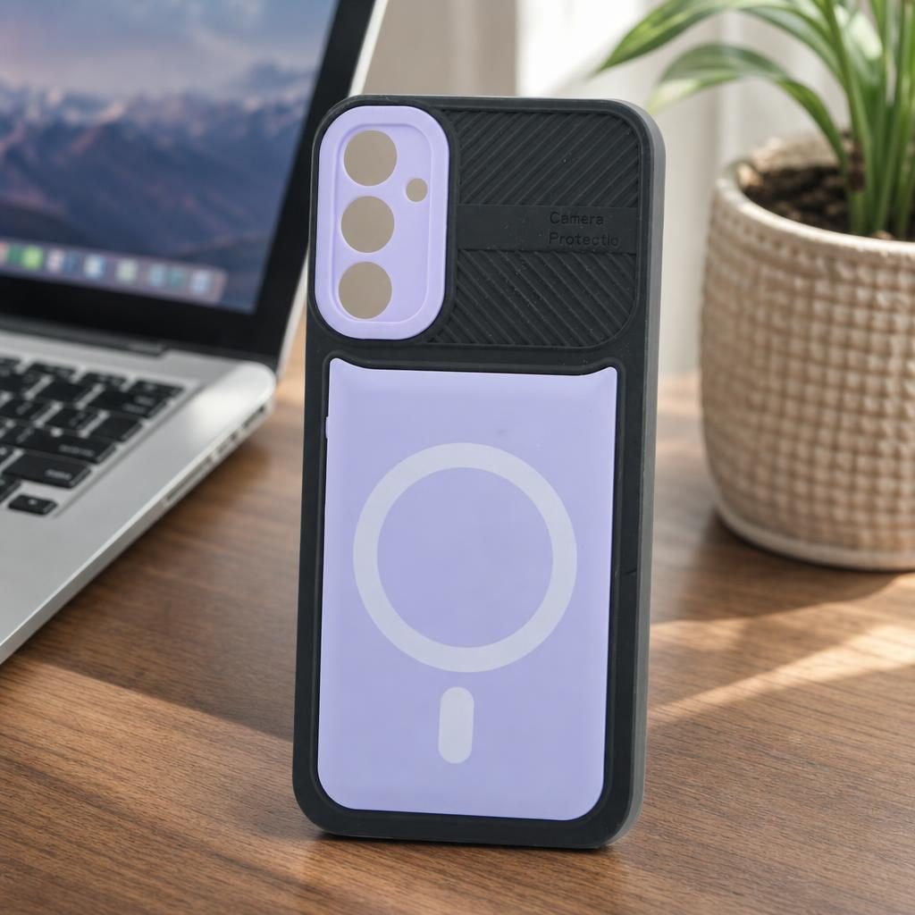 Husa Urban Armor pentru Samsung Galaxy A24 4G, Flippy, Suport Auto Magnetic, Protectie Antisoc, Mov